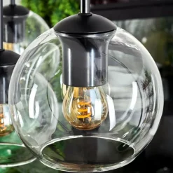 hofstein Suspension - Verre Koyoto Clair, 8 lumières