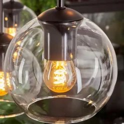 hofstein Suspension - Verre Koyoto Clair, 8 lumières