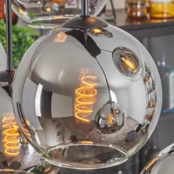 Suspension Verre Fumé-hofstein Suspension - Verre Koyoto Chrome, Clair, Fumé, 8 lumières