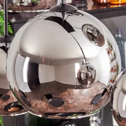 hofstein Suspension - Verre Koyoto Chrome, Fumé, 8 lumières