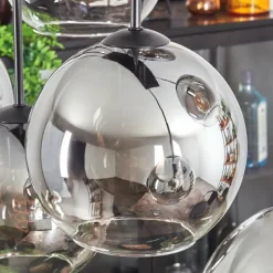 hofstein Suspension - Verre Koyoto Clair, Fumé, 8 lumières