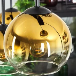 hofstein Suspension - Verre Koyoto Or, Clair, 8 lumières