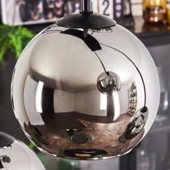 Suspension Verre Fumé-hofstein Suspension - Verre Koyoto Chrome, Fumé, 8 lumières