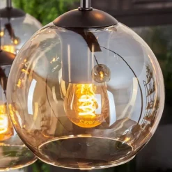 hofstein Suspension - Verre Koyoto Ambre, 8 lumières