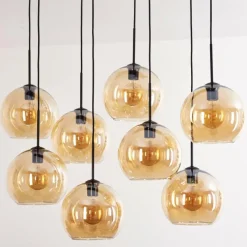 hofstein Suspension - Verre Koyoto Ambre, 8 lumières