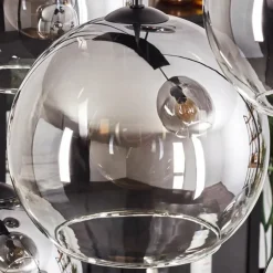 hofstein Suspension - Verre Koyoto Clair, Fumé, 8 lumières