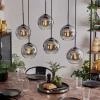 hofstein Suspension - Verre Koyoto Clair, Fumé, 6 lumières