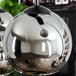 hofstein Suspension - Verre Koyoto Chrome, Fumé, 6 lumières