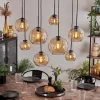 hofstein Suspension - Verre Koyoto Ambre, Clair, 8 lumières