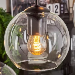 hofstein Suspension - Verre Koyoto Clair, 8 lumières