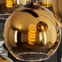 hofstein Suspension - Verre Koyoto Or, Clair, 8 lumières