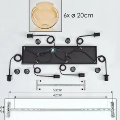 hofstein Suspension - Verre Koyoto Ambre, 6 lumières