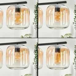 hofstein Suspension - Verre Lauden Ambre, Clair, 4 lumières