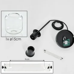 hofstein Suspension - Verre Lauden Clair, 1 lumière