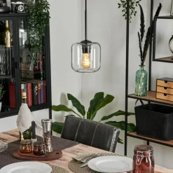 hofstein Suspension - Verre Lauden Clair, 1 lumière