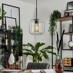 hofstein Suspension - Verre Lauden Clair, 1 lumière