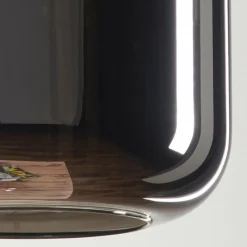 hofstein Suspension - Verre Lauden Chrome, Fumé, 4 lumières