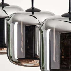 hofstein Suspension - Verre Lauden Chrome, Fumé, 4 lumières