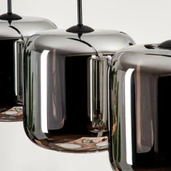 hofstein Suspension - Verre Lauden Chrome, Fumé, 4 lumières