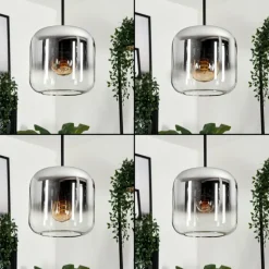 hofstein Suspension - Verre Lauden Chrome, Clair, Fumé, 3 lumières