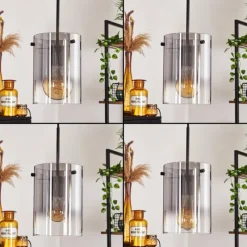 hofstein Suspension - Verre Parane Clair, Fumé, 5 lumières