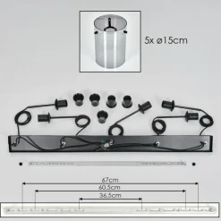 hofstein Suspension - Verre Parane Fumé, 5 lumières