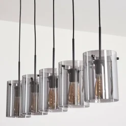 hofstein Suspension - Verre Parane Fumé, 5 lumières