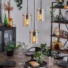 hofstein Suspension - Verre Parane Ambre, 3 lumières