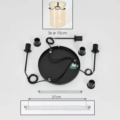 hofstein Suspension - Verre Parane Ambre, 3 lumières