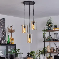 hofstein Suspension - Verre Parane Ambre, 3 lumières