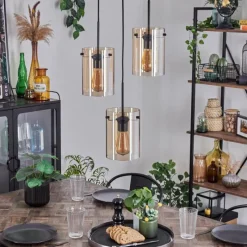 hofstein Suspension - Verre Parane Ambre, 3 lumières