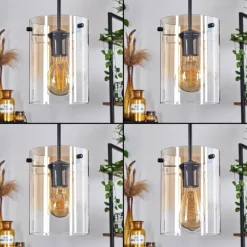 hofstein Suspension - Verre Parane Ambre, Clair, 3 lumières