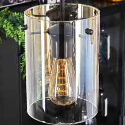 hofstein Suspension - Verre Parane Ambre, Clair, 3 lumières