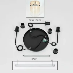hofstein Suspension - Verre Parane Ambre, Clair, 3 lumières
