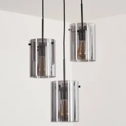 hofstein Suspension - Verre Parane Fumé, 3 lumières