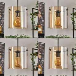 hofstein Suspension - Verre Parane Ambre, 3 lumières