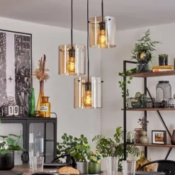 hofstein Suspension - Verre Parane Ambre, 3 lumières