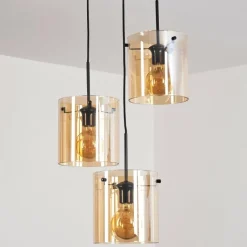 hofstein Suspension - Verre Parane Ambre, 3 lumières