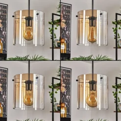 hofstein Suspension - Verre Parane Ambre, Clair, 3 lumières