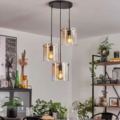hofstein Suspension - Verre Parane Ambre, Clair, 3 lumières