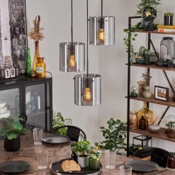 Suspension Verre Fumé-hofstein Suspension - Verre Parane Fumé, 3 lumières