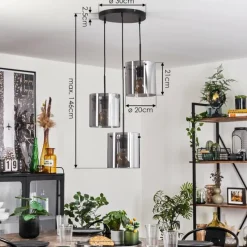 Suspension Verre Fumé-hofstein Suspension - Verre Parane Fumé, 3 lumières