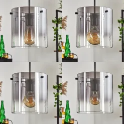 hofstein Suspension - Verre Parane Clair, Fumé, 3 lumières