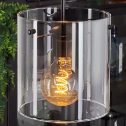 hofstein Suspension - Verre Parane Clair, Fumé, 3 lumières