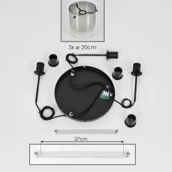hofstein Suspension - Verre Parane Clair, Fumé, 3 lumières