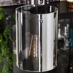 hofstein Suspension - Verre Parane Fumé, 5 lumières