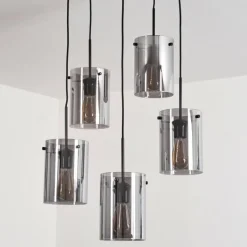 hofstein Suspension - Verre Parane Fumé, 5 lumières