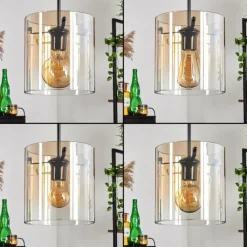 hofstein Suspension - Verre Parane Ambre, Clair, 5 lumières