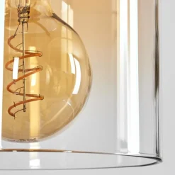 hofstein Suspension - Verre Parane Ambre, Clair, 5 lumières