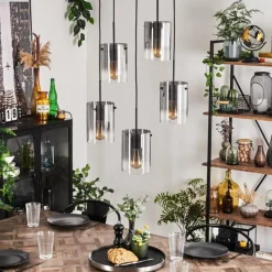 Suspension Verre Fumé-hofstein Suspension - Verre Parane Clair, Fumé, 5 lumières